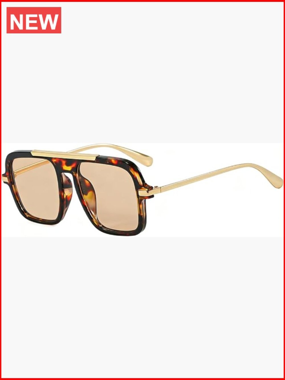 Retro Square Aviator Sunglasses Women Men 70s Vintage Big Frame UV400